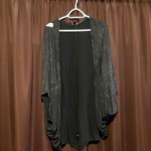 Elegant Black Open Front Cardigan